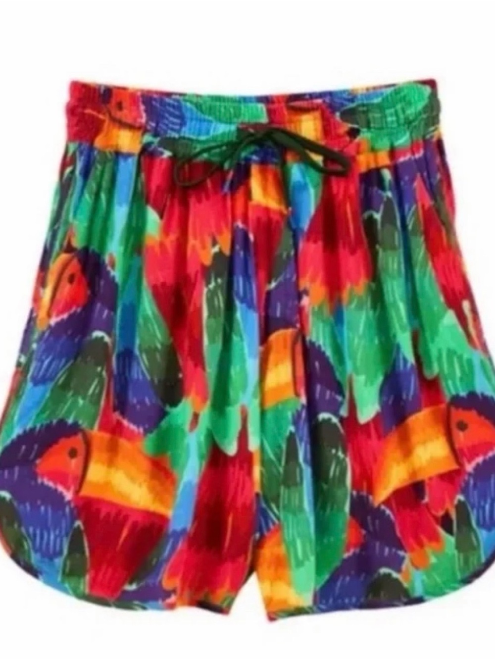 FARM Rio Rainbow Parrot Print Drawstring Shorts